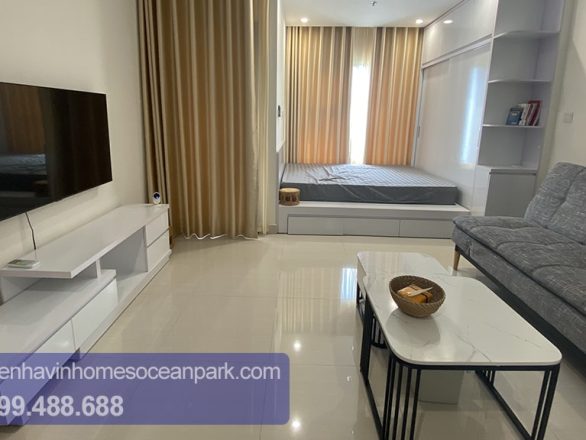 Cho thuê căn studio Ocean Park full nội thất đẹp, mới 100%