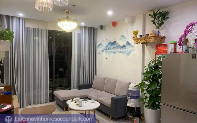 Cho thuê chung cư Vinhomes Ocean Park full đồ 2PN 2WC - P1
